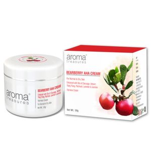 Aroma Treasures Bearberry AHA white glow face cream for women and men | Day cream for daily use | Natural white glow cream (50 gm)