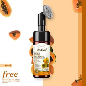 Atulya Papaya Foaming Face Wash With In-Built Soft Face Brush 150 ml