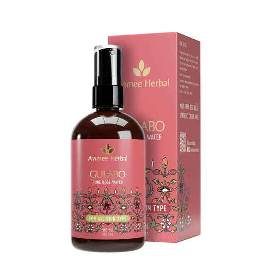 AVIMEE HERBAL Gulabo Premium Rose Water-110 ml | Skin, Face and Hair Toner | No Paraben, No Alcohol | Balances & Restores Skin's pH Levels | For All Skin Types