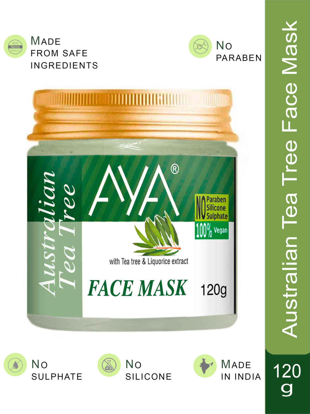 AYA Australian Tea Tree Face Mask, 120 gm | No Paraben, No Silicone, No Sulphate