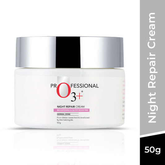 O3+ Night Repair Cream - Moisturiser For Brightening & Glow Boosting | Fades Finelines & Wrinkles