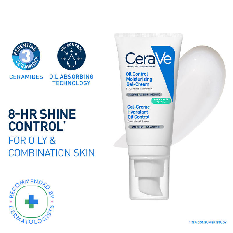 CeraVe Oil Control Gel-Cream lightweight moisturizer for Oily & Combination Skin with Shine Control