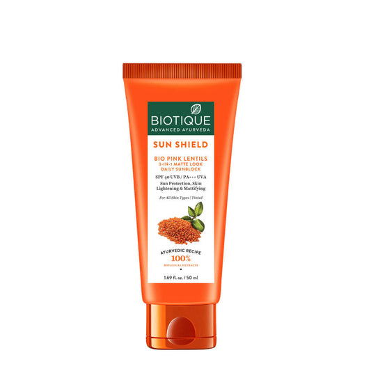 Biotique Bio Pink Lentils Matte Look Sun Block Sunscreen SPF 40