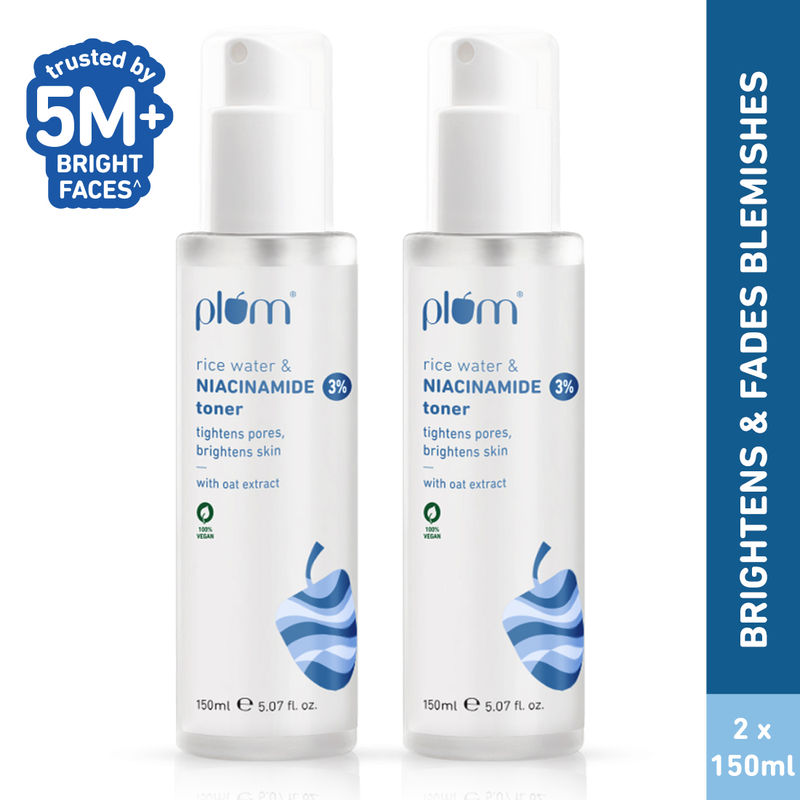 Plum 3% Niacinamide Alcohol-Free Toner With Rice Water - Pack Of 2