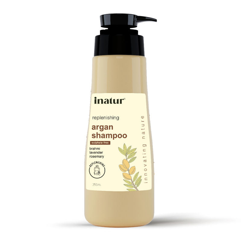 inatur Argan Oil Shampoo, Strengthen & Reduce Hair Fall With Brahmi & Rosemary For Dry & Frizzy Hair