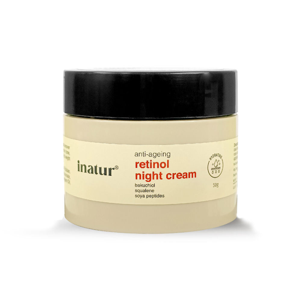 INATUR RETINOL NIGHT CREAM - ANTI AGING, BRIGHTENING, DEEP HYDRATION, WITH BAKUCHIOL & SOYA PEPTIDES