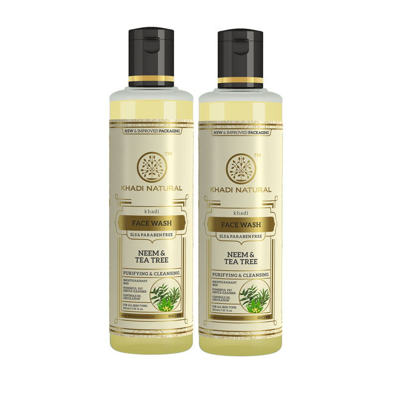 Khadi Herbal Neem & Teatree Face Wash Sls & Paraben Free - Pack Of 2