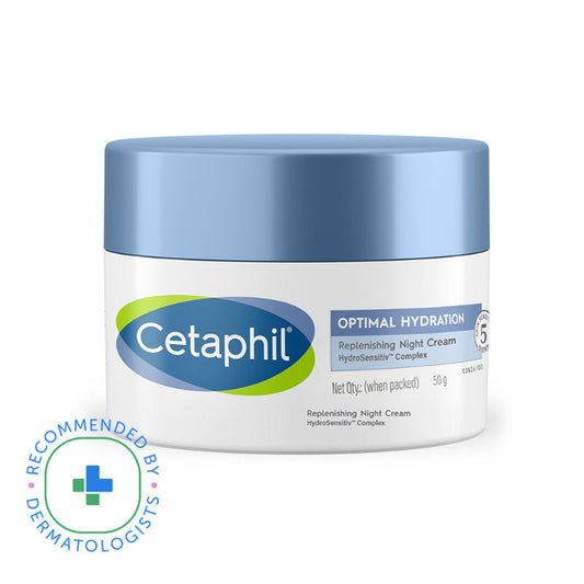 Cetaphil Optimal Hydration Night Cream, Lightweight, Skin Barrier Protection with Hyaluronic Acid