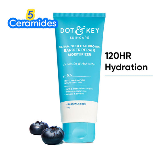 Dot & Key Hyaluronic + Ceramide Barrier Repair Hydrating Face Moisturizer Cream PH 5.5 Normal To Dry Skin