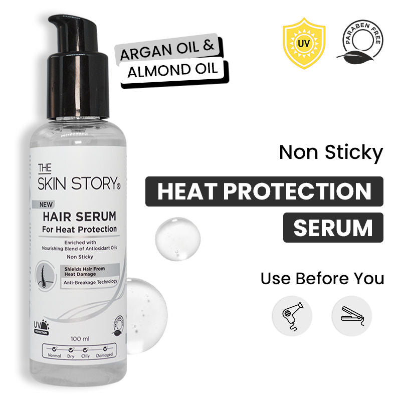The Skin Story Heat Protection Hair Serum Anti-Breakage UV Protectant Anti-Frizz Shine Paraben Free
