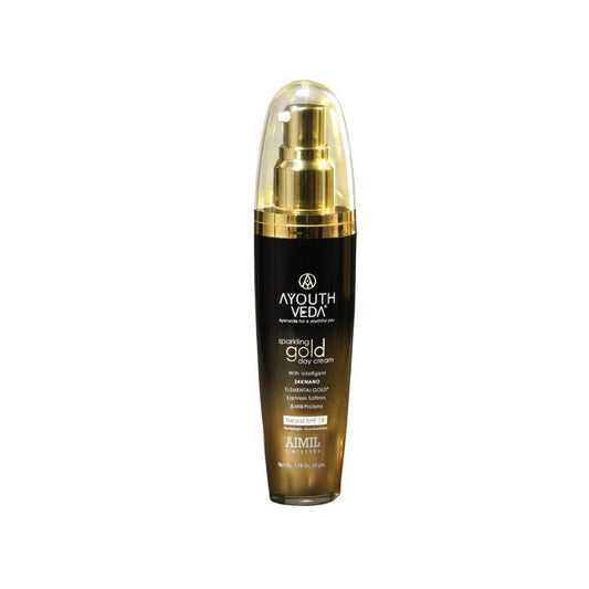 Ayouthveda Sparkling 24K Nano Elemental Gold Day Cream with Saffron & Milk Cream Natural SPF 15