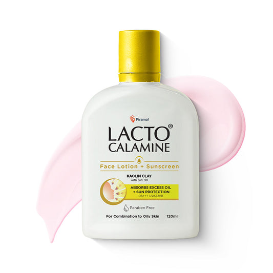 Lacto Calamine Skin & Body Lotion Moisturizer + SPF 30 PA+++ UVAUVB With Kaolin Clay (120ML)