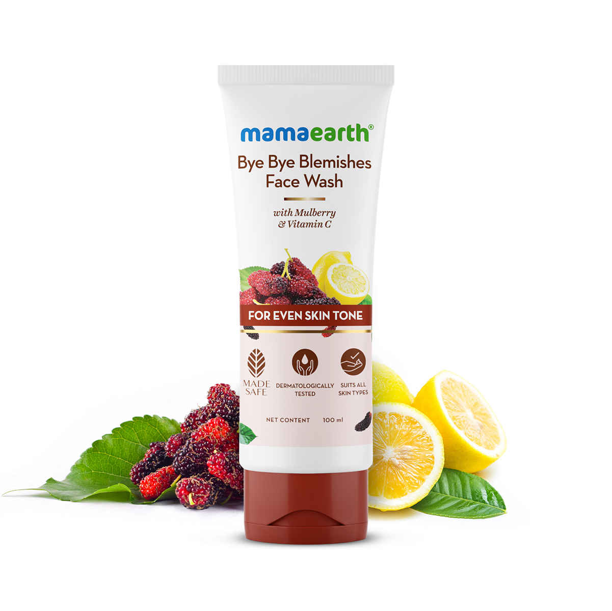 Mamaearth Bye Bye Blemishes Face Wash with Mulberry and Vitamin C for Even Skin Tone - 100 ml