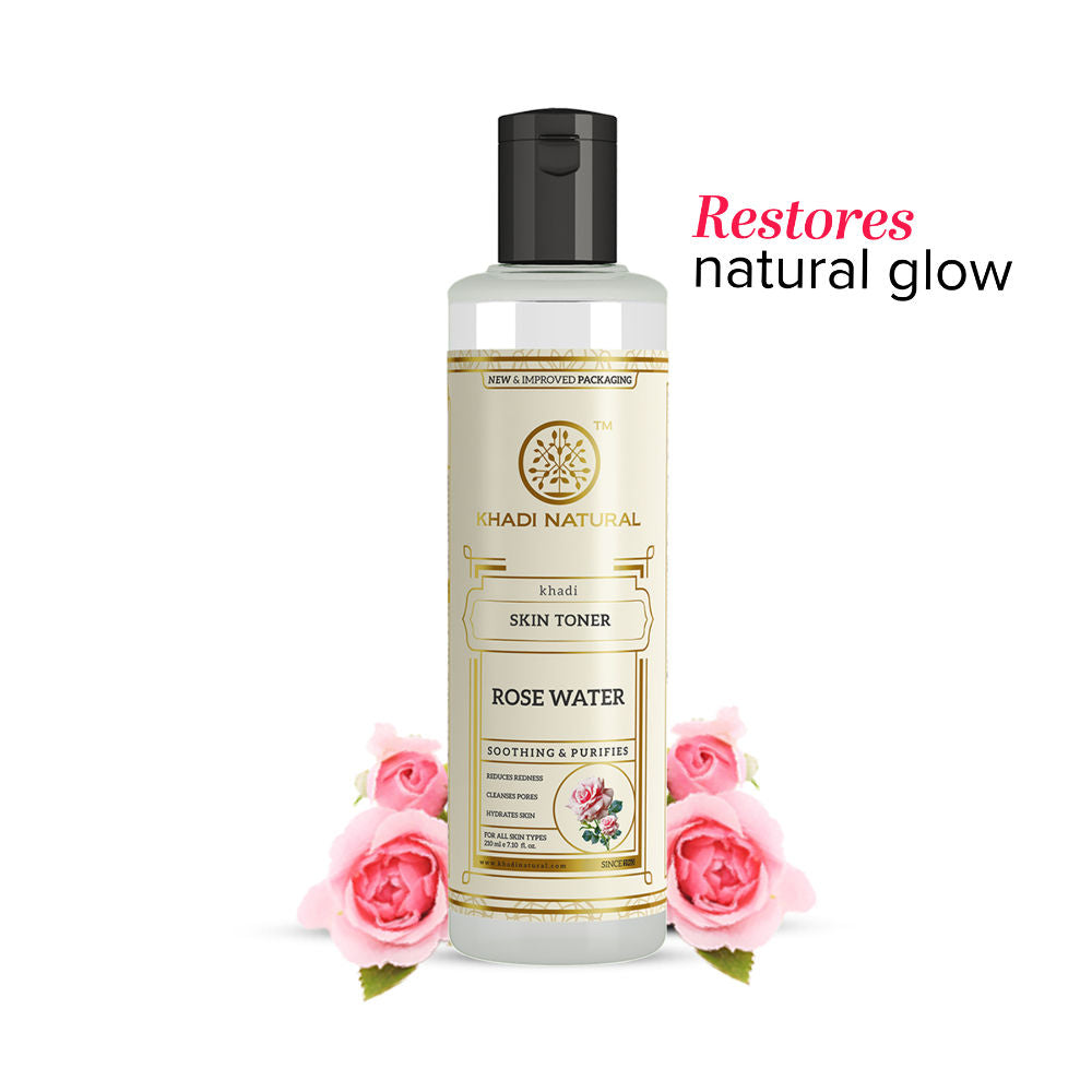 Khadi Natural Pure Rose Water Toner for Everyday Floral Freshness (210ML)