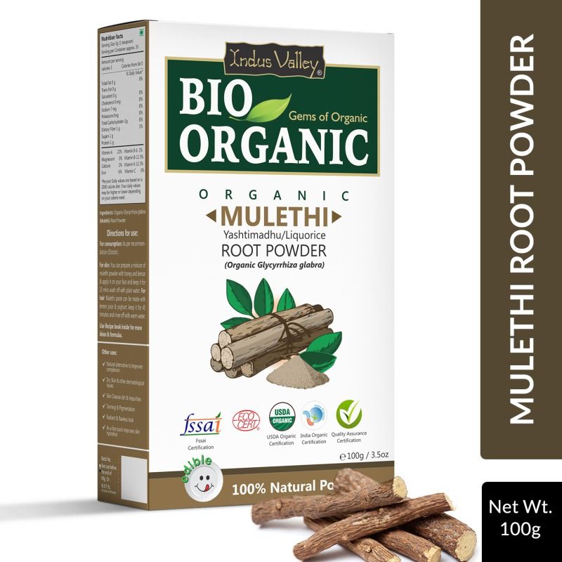 Indus Valley Bio Organic Mulethi Hair Color Powder 100% Organic, For Skin & Hair Care
