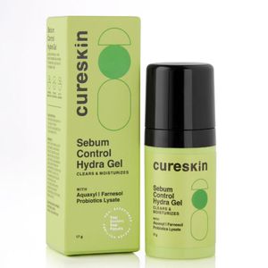 Cureskin Sebum Control Hydra Gel: Hydration & Shine Control for Oily Skin with Aquaxyl, Farnesol, Probiotics Lysate (17 gm)
