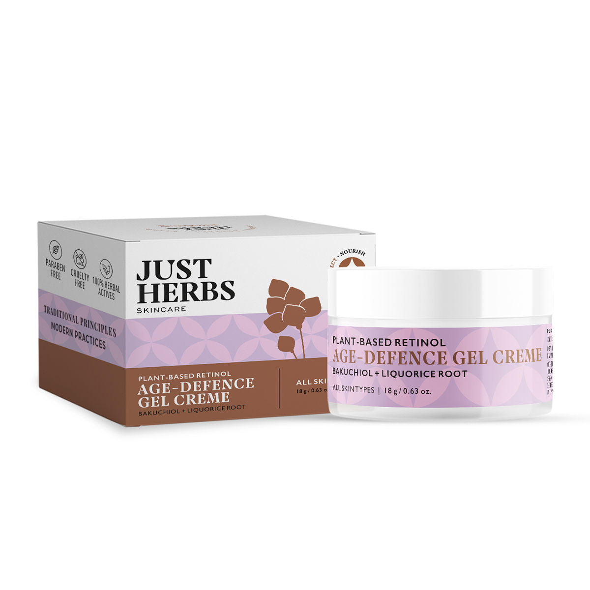 Just Herbs Plant-Based Retinol Gel Creme Bakuchiol+Liquorice Root