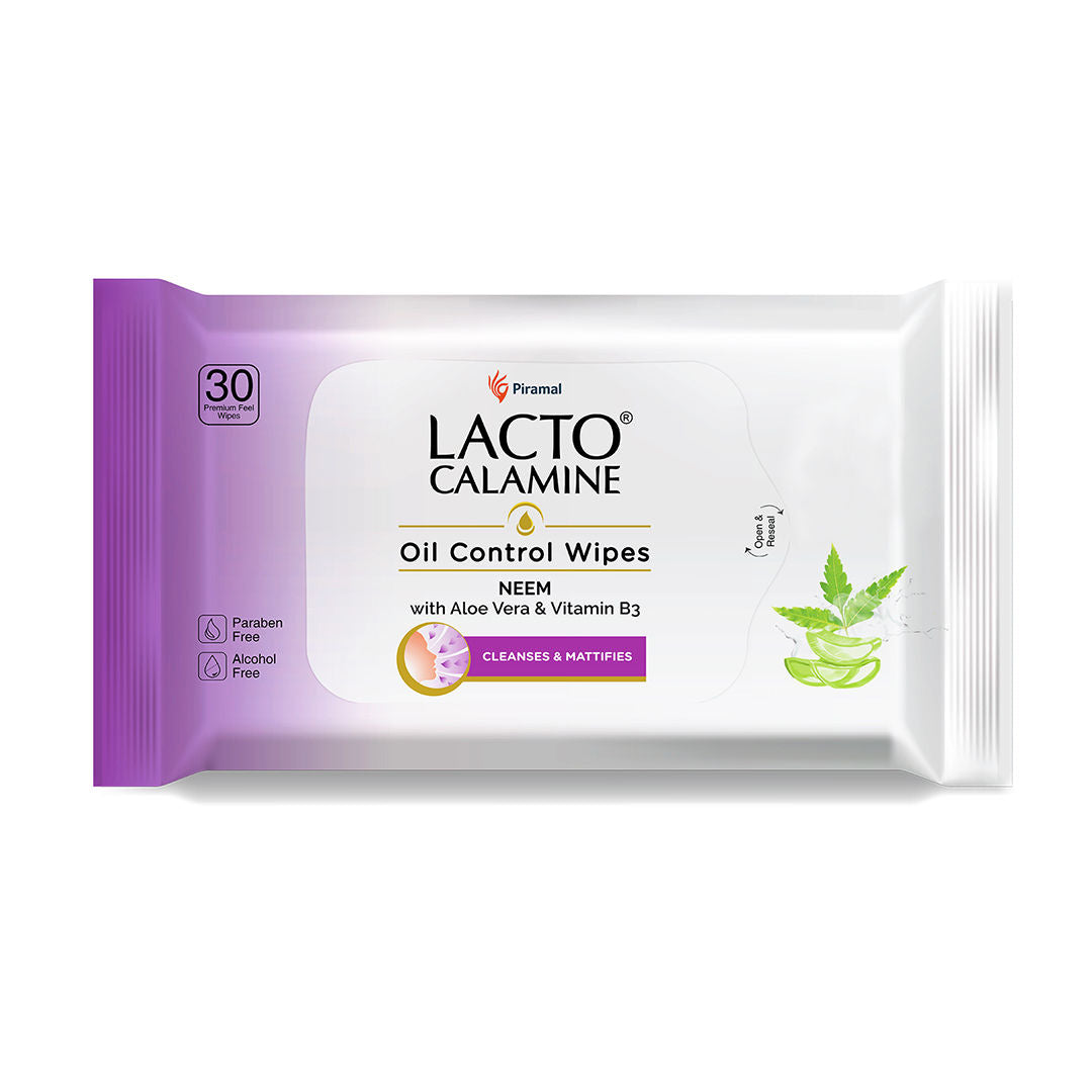 Lacto Calamine Oil Control Face Wipes with Neem & Aloe