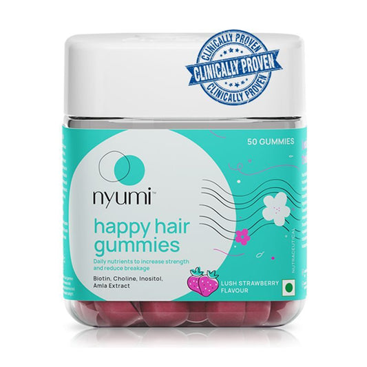 Nyumi Biotin Hair Gummies for Stronger, Thicker and Shinier Hair - Amla, Zinc, & Multivitamins