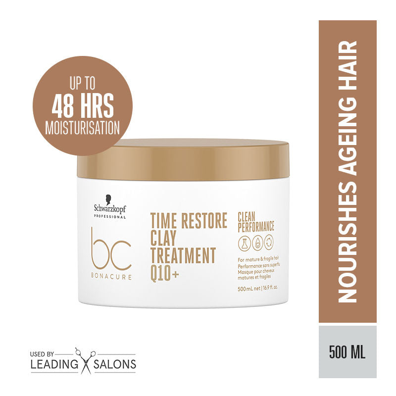 Schwarzkopf Professional Bonacure Time Restore Clay Treatment Mask With Q10+ - For Mature Hair