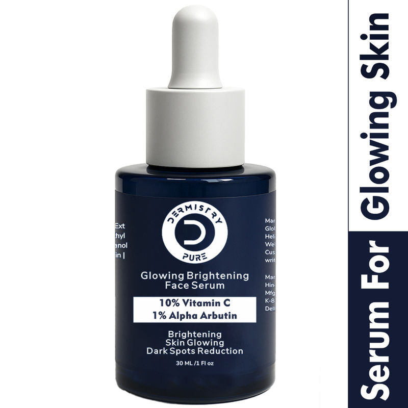 DERMISTRY 10% Vitamin C Alpha Arbutin Glowing Skin Face Serum for Brightening Lightening Whitening
