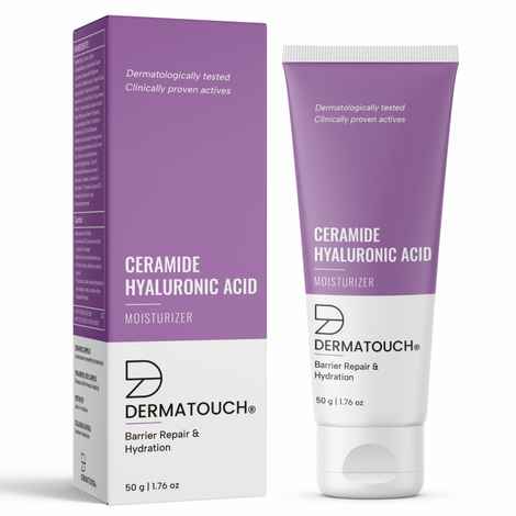Dermatouch Ceramide Hyaluronic Acid Moisturizer for intense moisturization and barrier repair | For dry skin |50 gm