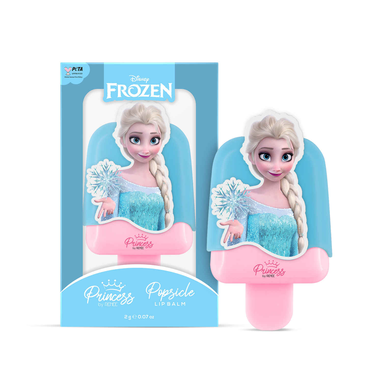 Disney Frozen Princess By RENEE Popsicle Elsa Lip Balm, Heals, Nourishes & Protects With SPF 10, Lightly Tinted, Infused With Vitamin E, Shea butter & Coconut milk extract, Paraben-free, 2 gm