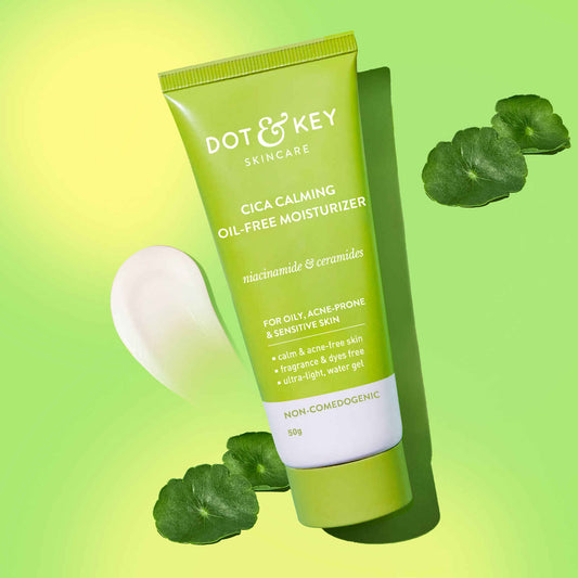 Dot & Key CICA Niacinamide Oil-Free Moisturizer with Ceramides & Oatmeal | Suitable for Oily, Acne & Sensitive Skin | 50 gm