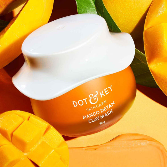 Dot & Key Mango DETAN Clay Mask | D Tan Face Mask with Glycolic + Niacinamide - 70 gm