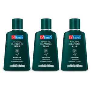 Dr.Batra`s Natural Cleansing Milk Enriched With Echinacea & Chamomile - 100 ml (Pack of 3)