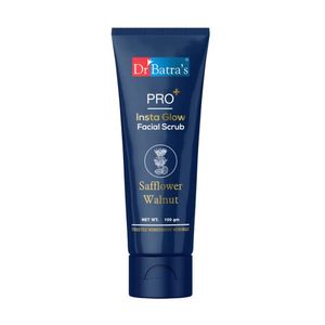Dr.Batra`s PRO+ Insta Glow Facial Scrub. Exfoliates Dead Skin Cells.Safflower, Walnut, Niacinamide, 100 gm