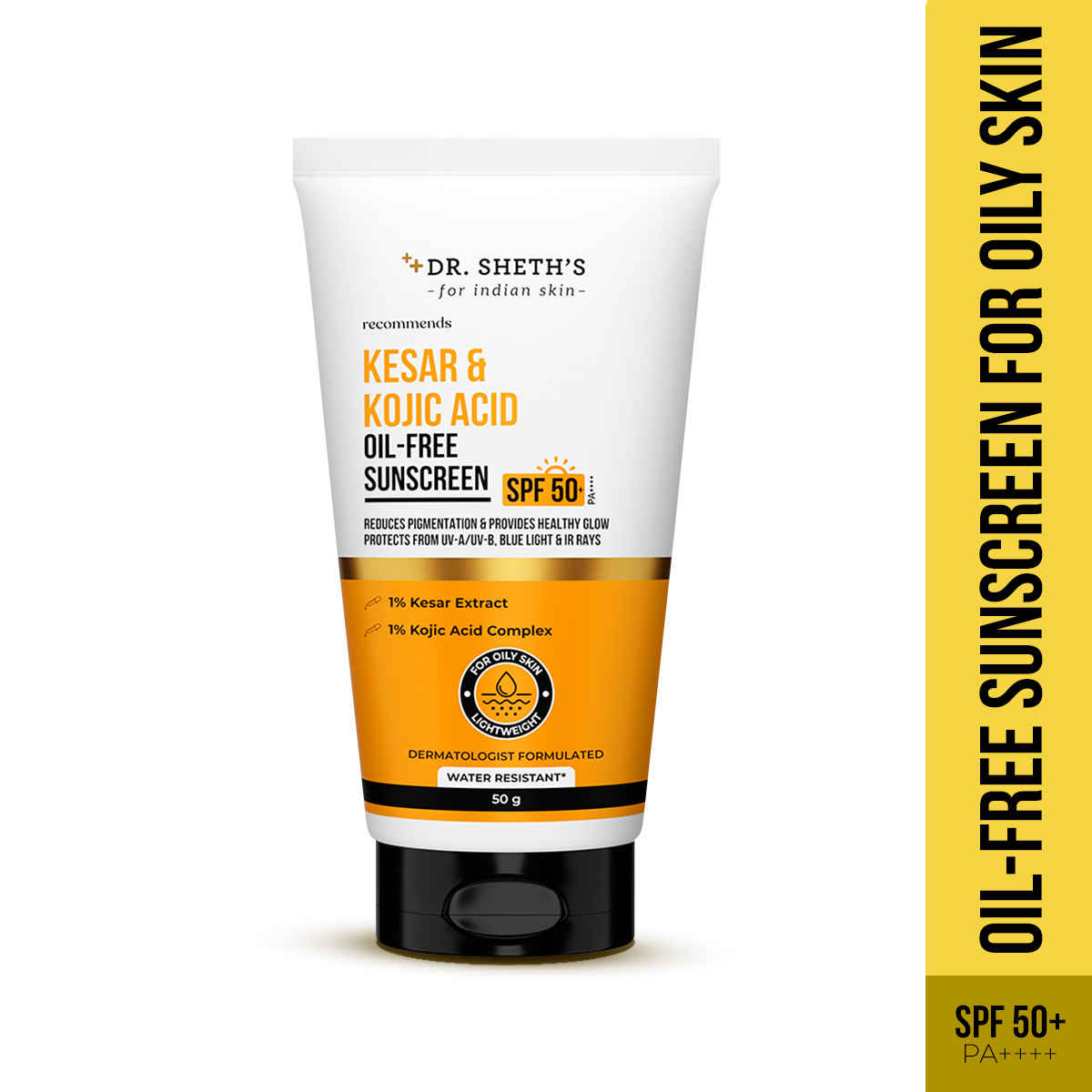 Dr. Sheth's Kesar & Kojic Acid Oil-Free Sunscreen 50 gm