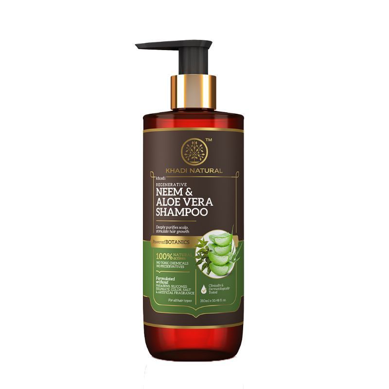 Khadi Natural Neem & Aloevera Shampoo SLS & Paraben Free - Powered Botanics
