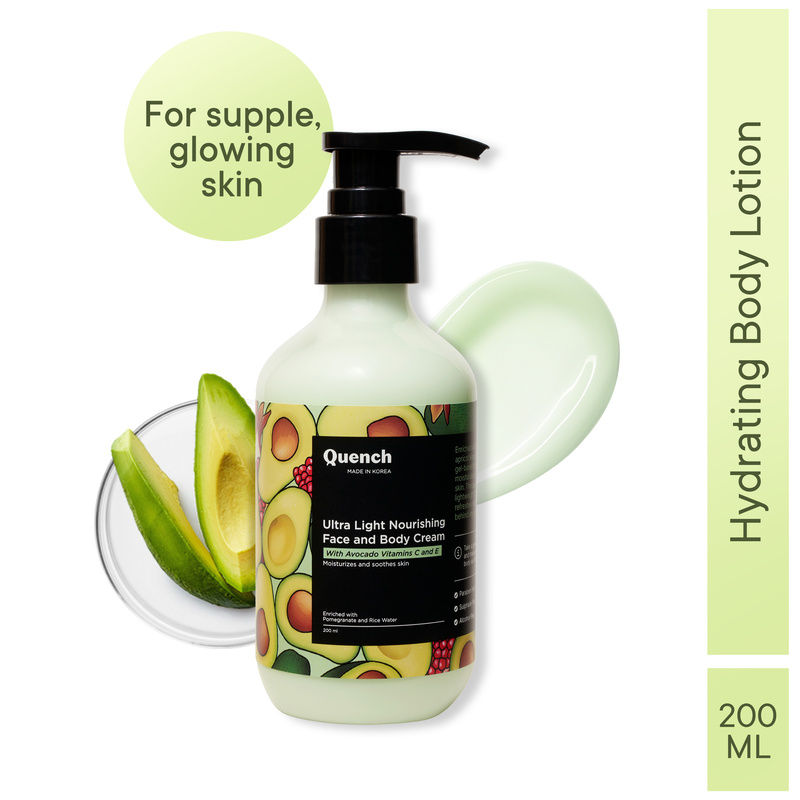 Ultra Light Nourishing Body Lotion with Avocado & Vitamin E for Smooth & Hydrated Skin