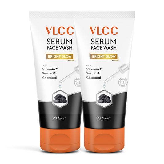 VLCC Bright Glow Serum Face Wash with Charcoal & Vitamin C (Pack of 2)