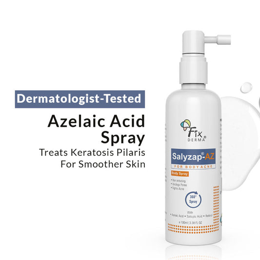 FIXDERMA 2% SALICYLIC ACID + 2% AZELAIC ACID SALYZAP AZ ACNE BODY SPRAY FOR BACK & UPPER ARMS(100ML)