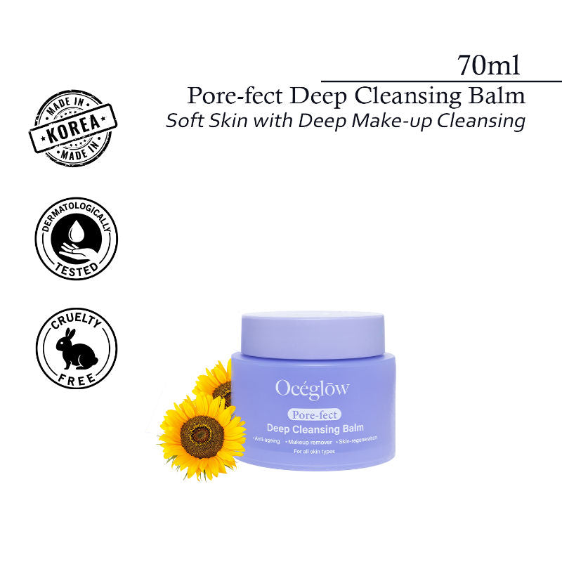 Oceglow Pore-Fect Cleansing Balm With Shea & Sunflower Oil Deep Cleanse, Pore Makeup Remover Balm