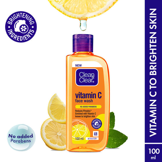 Clean & Clear Vitamin C Face Wash - Gentle Brightening & Hydrating Cleanser Reduces Acne In 7 Days