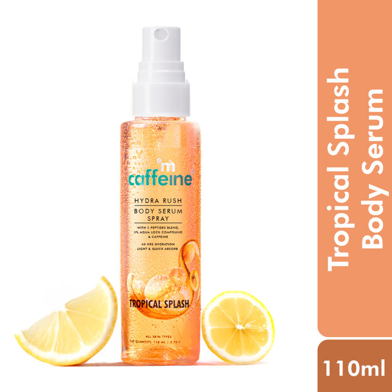 mCaffeine Hydra Rush Body Serum Spray - Tropical Splash | On-the-Go Hydration | Quick Absorbing