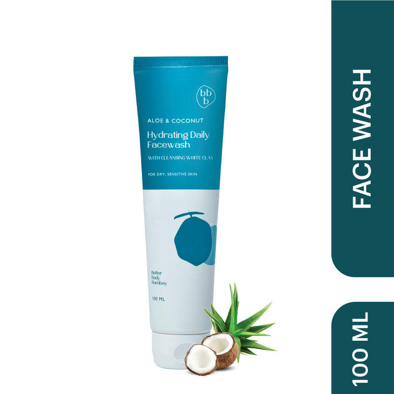 bbb Better Body Bombay Aloe & Coconut Hydrating Daily Face Wash With Cleansing White Clay