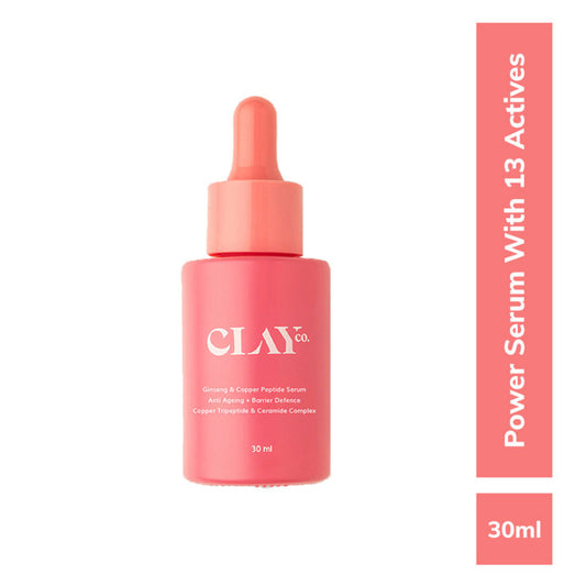 Clayco Ginseng & Copper Peptides Power Serum For Collagen Boost, Anti-Ageing And Brightening
