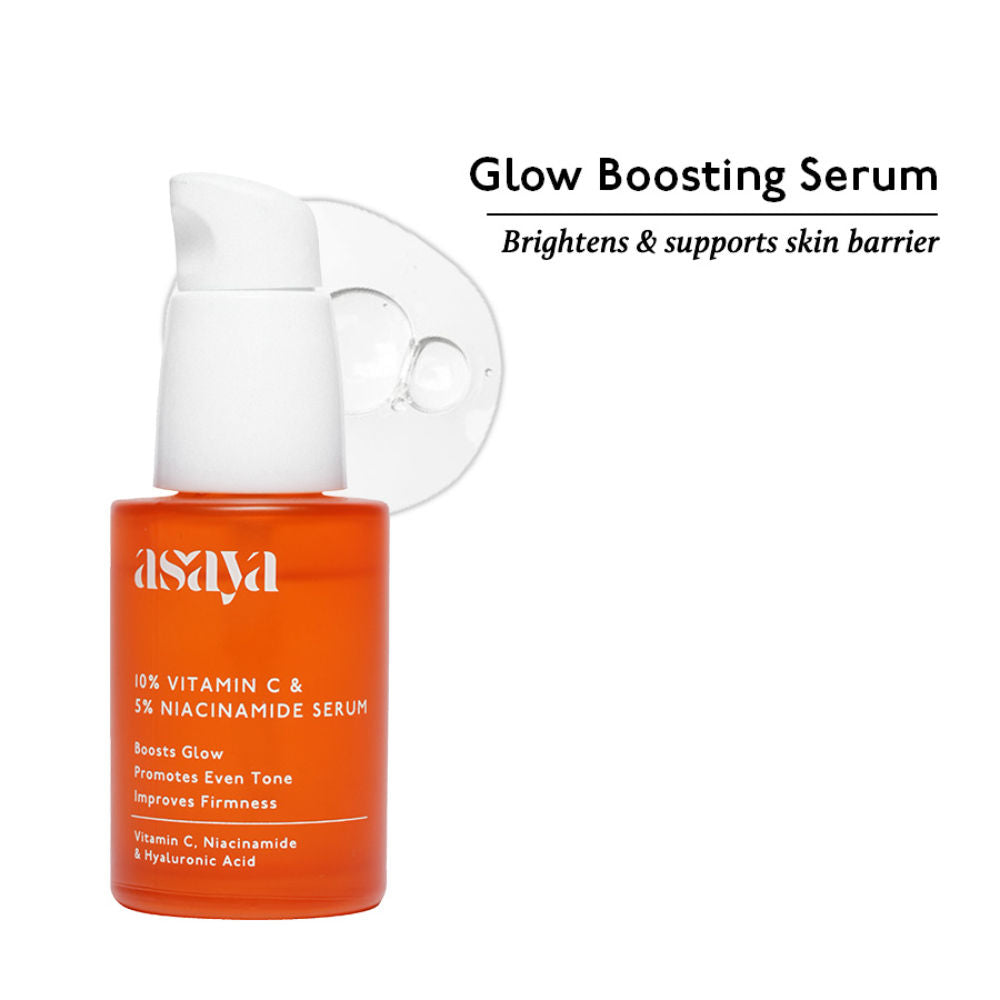 ASAYA 10% VITAMIN C SERUM WITH 5% NIACINAMIDE LIGHTWEIGHT FACE SERUM FOR GLOWING SKIN AND DULLNESS(30ML)