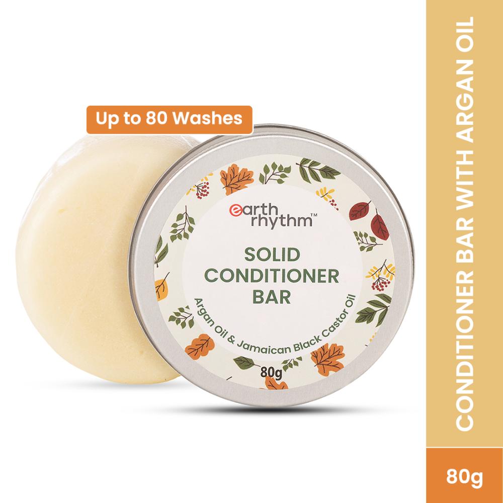 Earth Rhythm Argan & Black Castor Oil Solid Conditioner Bar Tin, Balance Scalp pH
