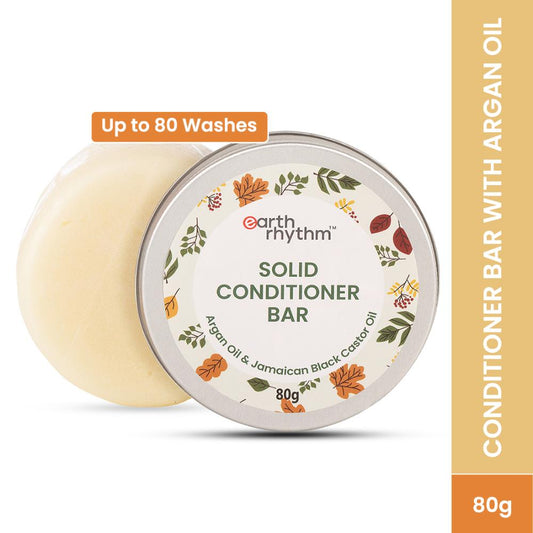 Earth Rhythm Argan & Black Castor Oil Solid Conditioner Bar Tin, Balance Scalp pH