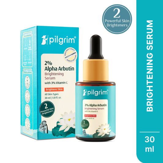 Pilgrim 2% Alpha Arbutin & 3% Vitamin C Brightening Serum, Fades Pigmentation & Brightens Skin