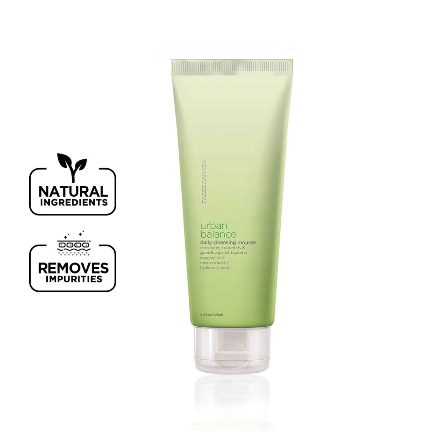 FACES CANADA Urban Balance Daily Cleansing Mousse (125 gm) | For All Skin Types | Gentle on Skin | Paraben Free | Sulphate Free