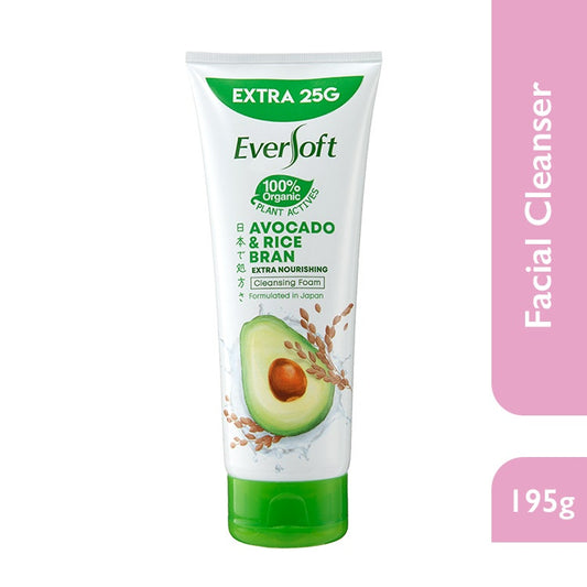 Eversoft Avocado & Rice Bran (Extra Nourishing) Cleansing Foam 170G (Extra 25G)