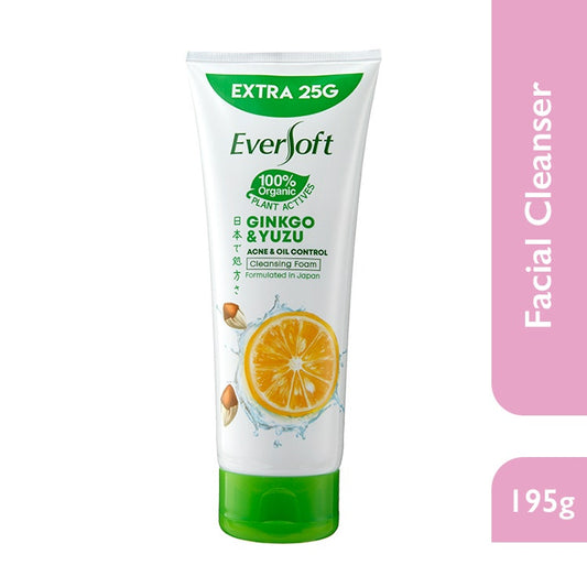 Eversoft Ginkgo & Yuzu (Acne & Oil Control) Cleansing Foam 170G (Extra 25G)