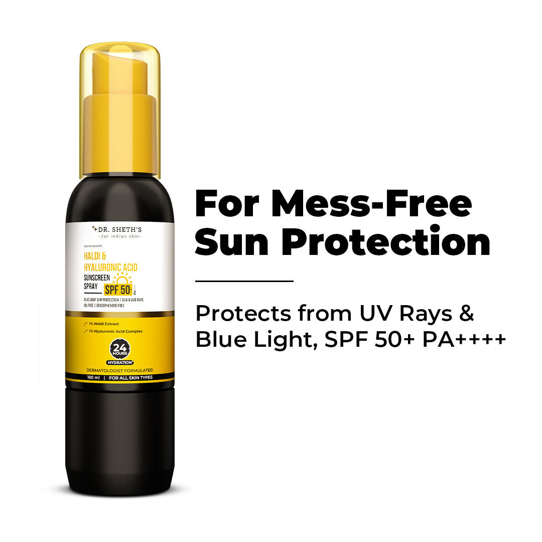 Dr. Sheth's Haldi & Hyaluronic Acid Sunscreen Spray SPF 50+ PA++++