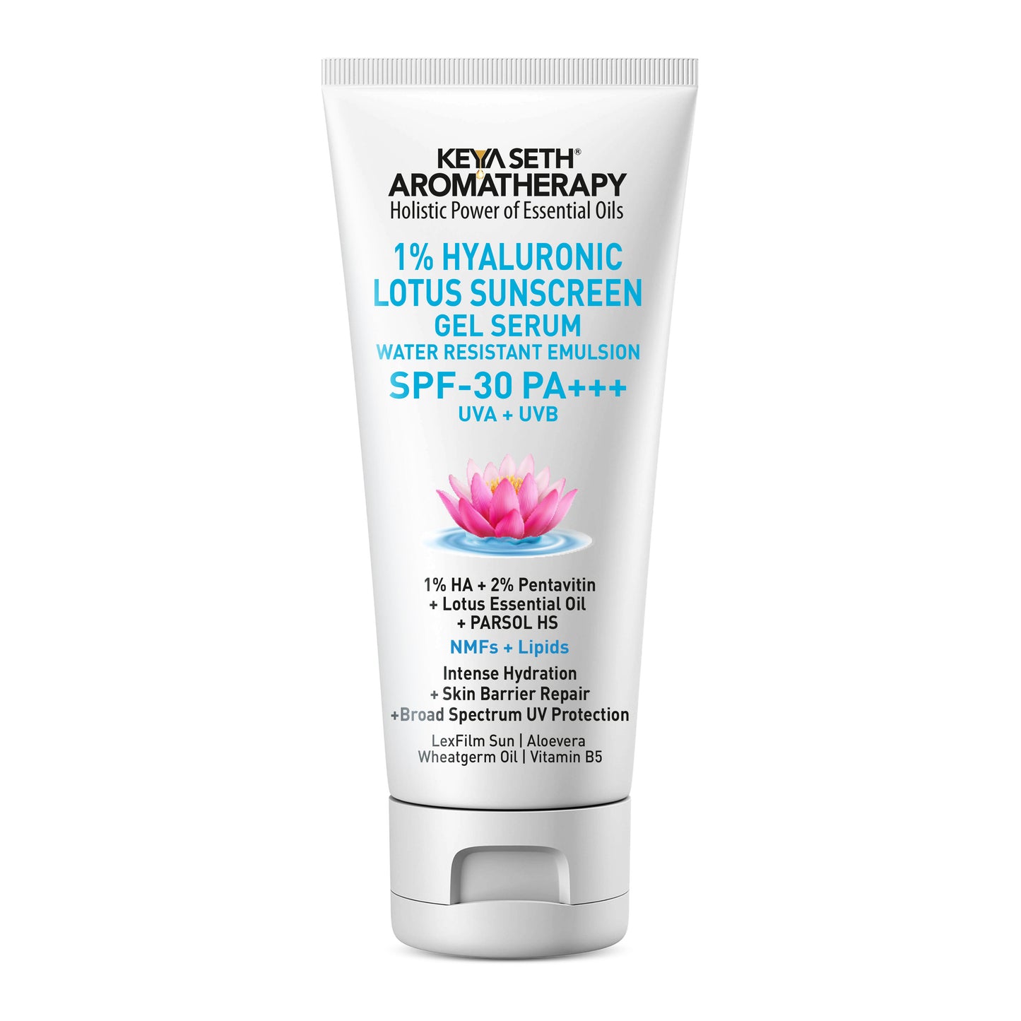 Keya Seth Aromatherapy 1% Hyaluronic Lotus Sunscreen Gel Serum SPF 30 PA +++ UVA + UVB